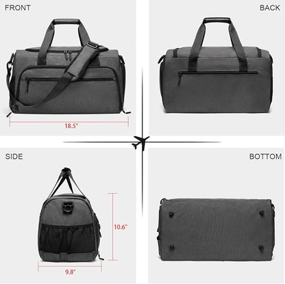 Gym Bag for Men Women, Small Fitness Workout Sports Bag with Wet Pocket & Shoes Compartment, Water