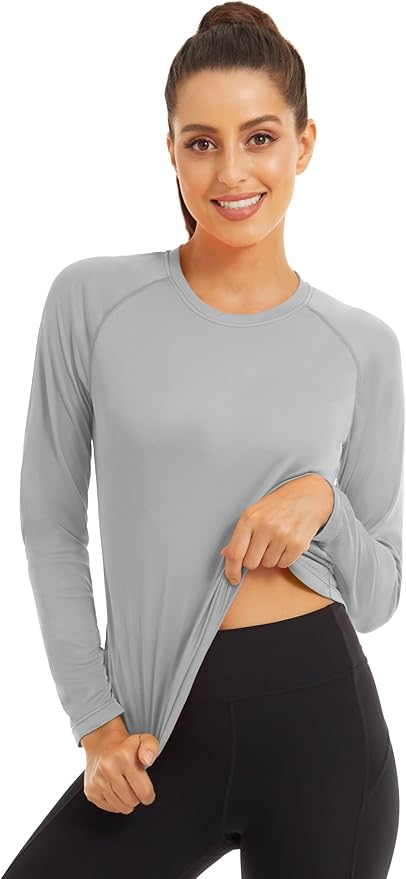 MAGCOMSEN Women's 2 Pack Long Sleeve Shirts UPF 50+ Sun Protection Quick Dry Swim Shirt for Rash