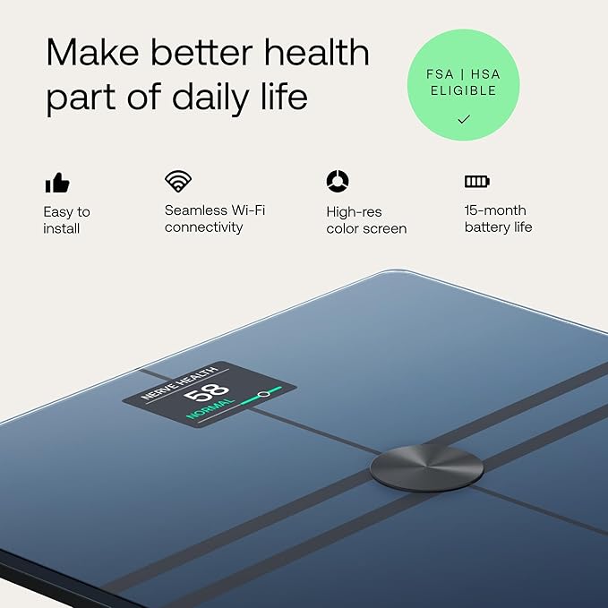WITHINGS Smart Scales for Body Weight, FSA or HSA Eligible, Body Analysis, Fat Content, Muscle