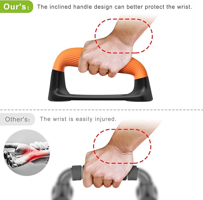Kipika Push Up Bars, Pushup Stands With Thickened Soft Plastic Handle, Stable and Non-Slip Base