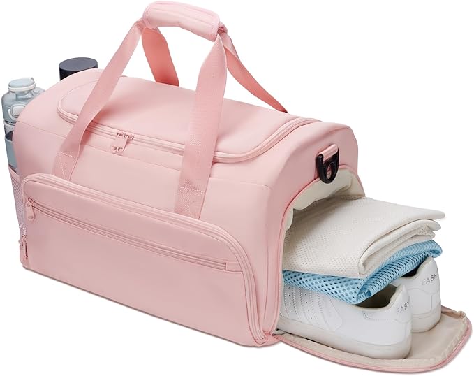 Gym Bag for Men Women, Small Fitness Workout Sports Bag with Wet Pocket & Shoes Compartment, Water