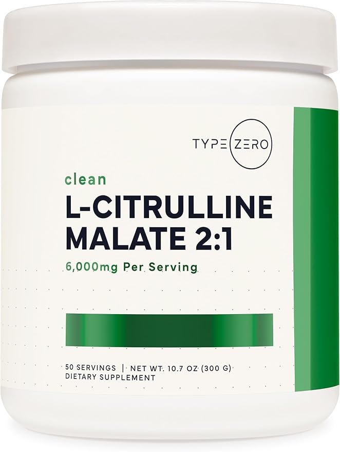 Type Zero L-Citrulline Malate Powder 2:1 6X (300g | 6000mg Per Serving | Unflavored) Ultra Clean L