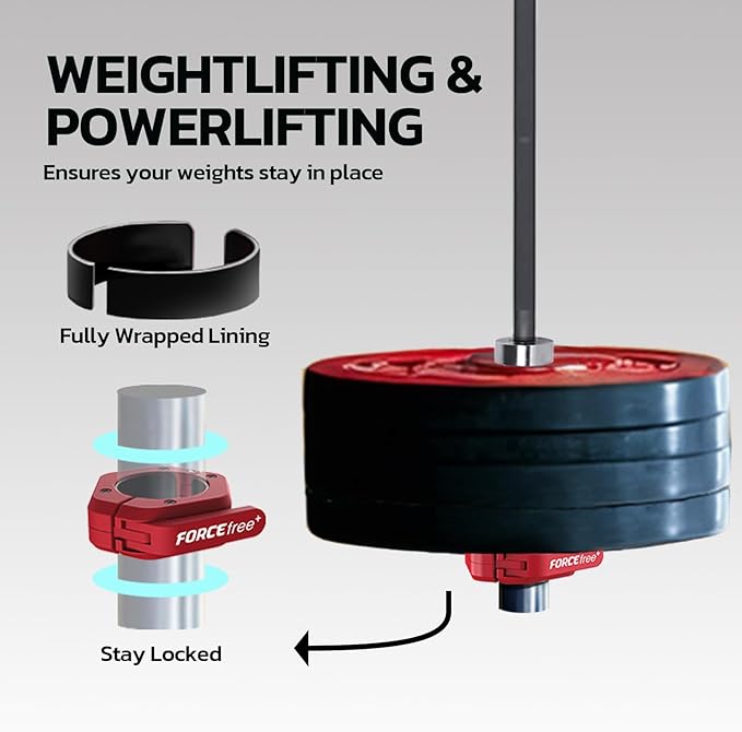 Barbell Clips (Pair), Barbell Clamps, Quick Release Olympic Barbell Clamps with Anti Slip TPR Grip