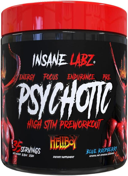 Insane Labz Hellboy Edition, High Stimulant Pre Workout Powder and NO Booster with Beta Alanine, L