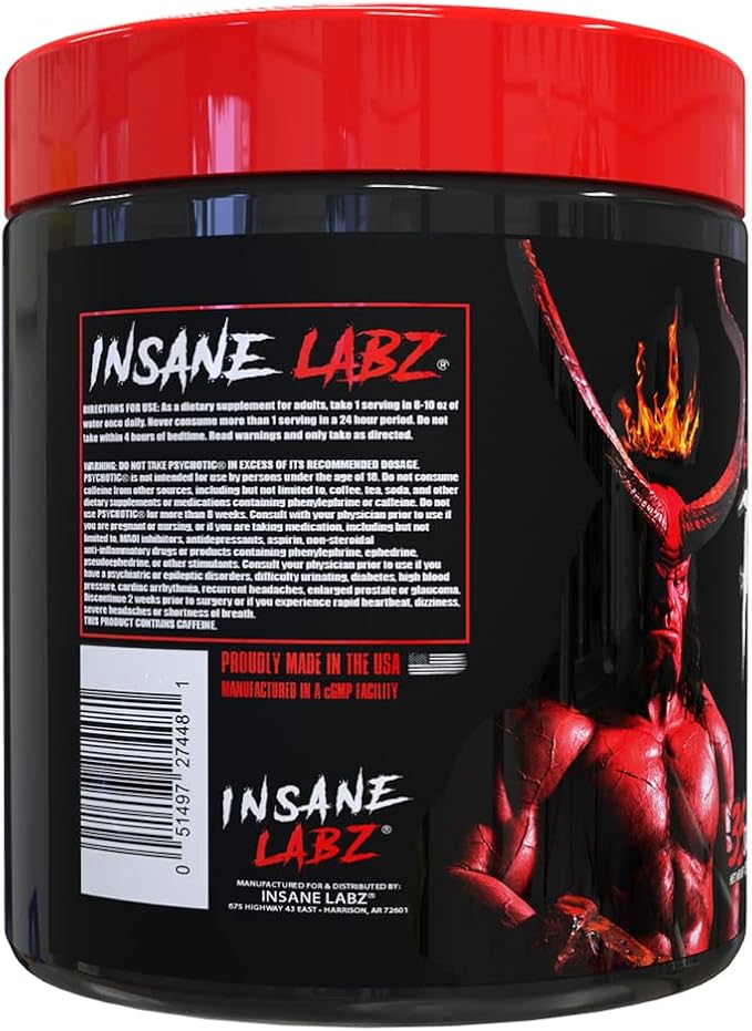 Insane Labz Hellboy Edition, High Stimulant Pre Workout Powder and NO Booster with Beta Alanine, L