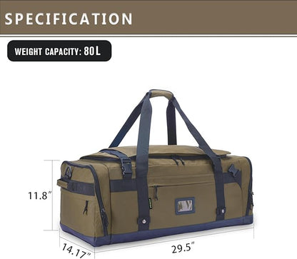 Large Duffle Bag for Travel - Men & Women, Foldable Gym Duffle Backpack, Heavy Duty Tactical