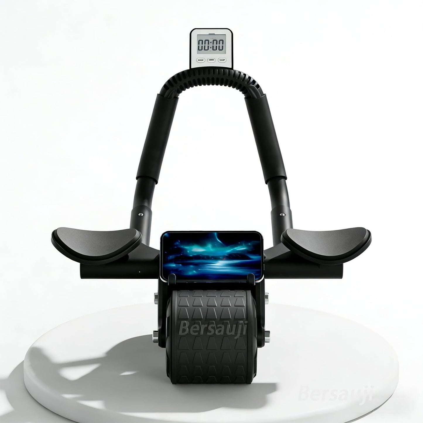 2026 Upgraded Ab Roller Wheel with Knee Mat &Timer - Automatic Rebound Abdominal Wheel with Elbow