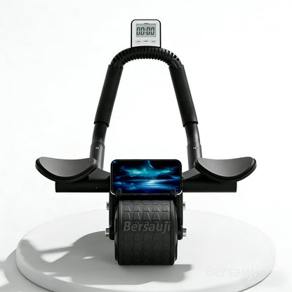 2026 Upgraded Ab Roller Wheel with Knee Mat &Timer - Automatic Rebound Abdominal Wheel with Elbow