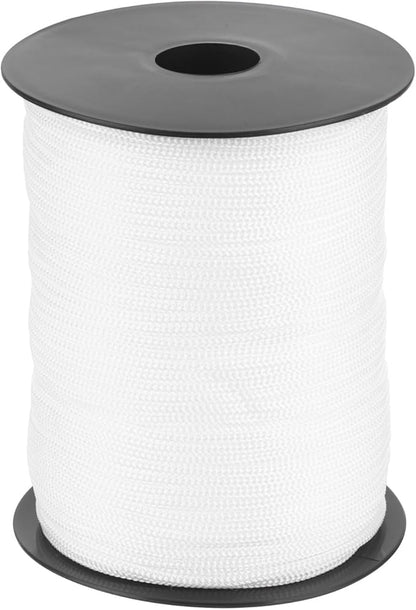 MECCANIXITY 1/8 Inch Polypropylene Rope Braided Ropes, 328ft Nylon Rope Hollow Utility Cord String