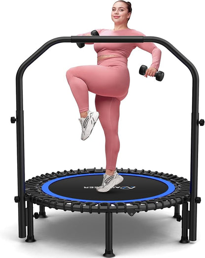 ANCHEER 40"/48" Foldable Rebounder Trampoline for Adults/Kids with Resistance Bands and Bungees