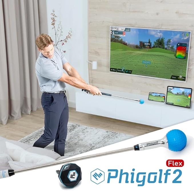 PHIGOLF Home Golf Game Simulator: Enjoy Interactive Golf with Motion Sensor & Swing Stick for