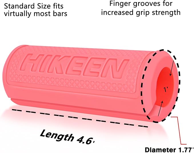 Hikeen Thick Bar Dumbbell Grips,Non Slip Hard Rubber Barbell Grips,Grips for Weight Lifting, Muscle