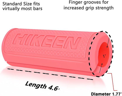 Hikeen Thick Bar Dumbbell Grips,Non Slip Hard Rubber Barbell Grips,Grips for Weight Lifting, Muscle