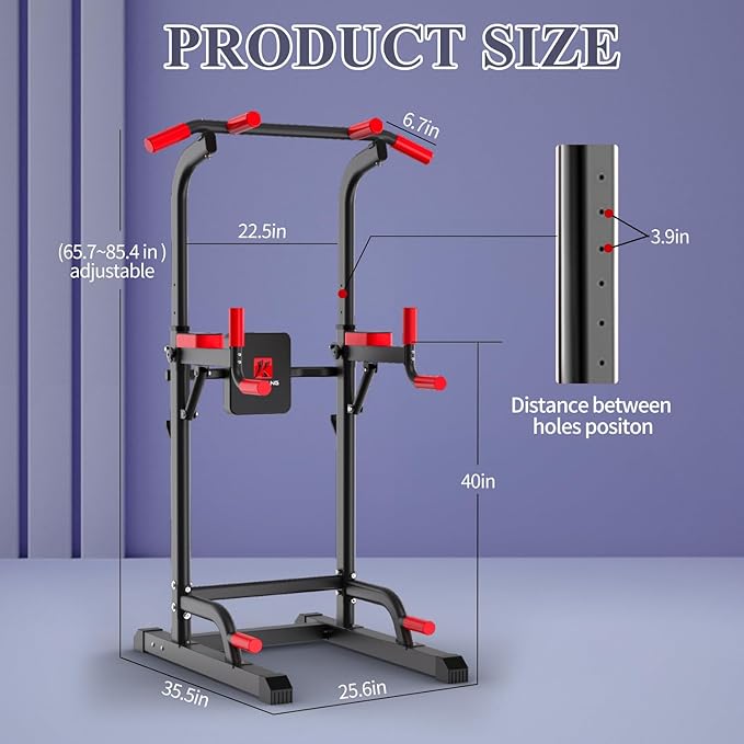 K KiNGKANG Power Tower Dip Station, Multi-Function Assistive Trainer Pull Up for Home Gym Muscle