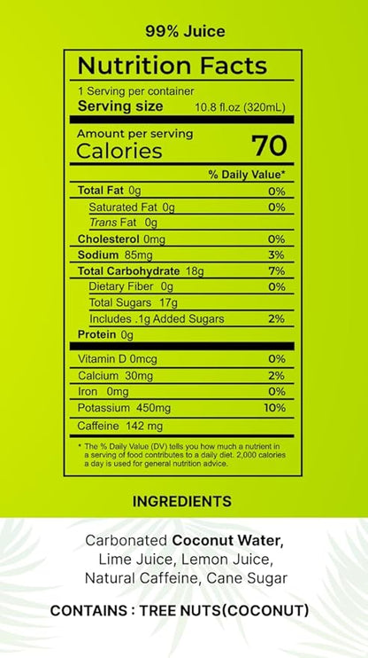 Flova Energy Drink, All Natural, Electrolytes and Minerals from Coconut Water, 4 Simple Easy to