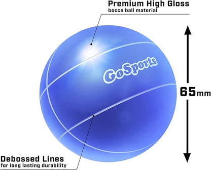 GoSports Mini Travel Size Bocce Game Set with 8 Balls, Pallino, Tote Bag and Measuring Rope