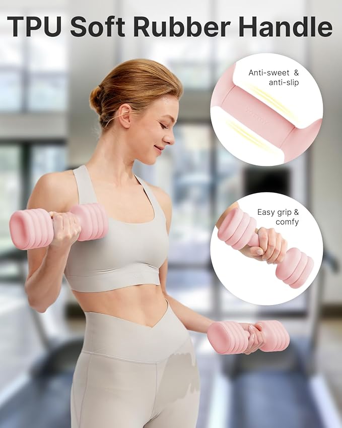 YOTTOY Adjustable Dumbbell Set of 2, 4-in-1 Hand Weights for Women at Home, Compact Free Weights