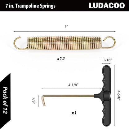 3.5"-8.5" Trampoline Springs, Heavy Duty Stainless Steel Trampoline Accessories with Swivel &