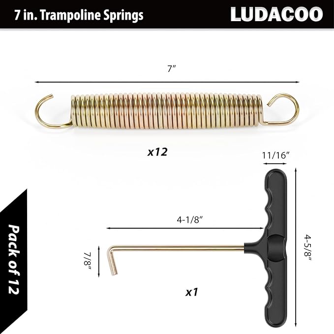 3.5"-8.5" Trampoline Springs, Heavy Duty Stainless Steel Trampoline Accessories with Swivel &