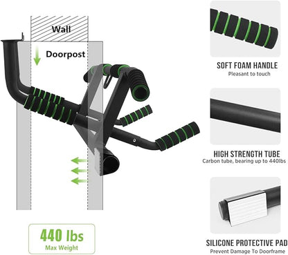 2025 Upgrade Multi-Grip Pull Up Bar with Smart Larger Hooks Technology - USA Original Patent