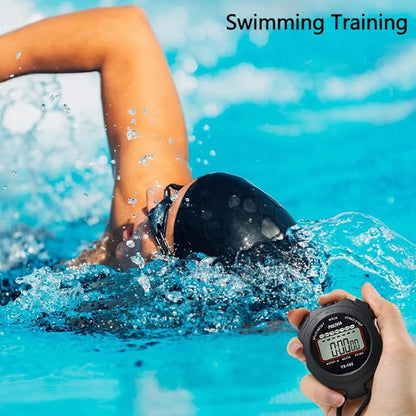 Stopwatch Timer Lap Split Digital Stopwatch with Clock Calendar Alarm, Large Display Stop Watch for