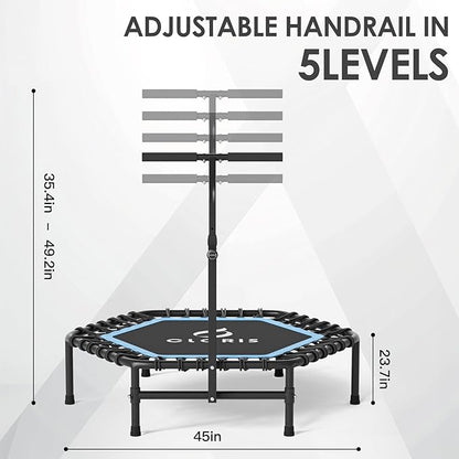 CLORIS 45'' Rebounder Trampoline for Adults - Max Load 450lbs, Mini Trampoline with Adjustable Foam
