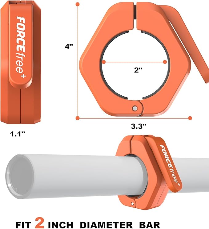 Barbell Clips (Pair), Barbell Clamps, Quick Release Olympic Barbell Clamps with Anti Slip TPR Grip