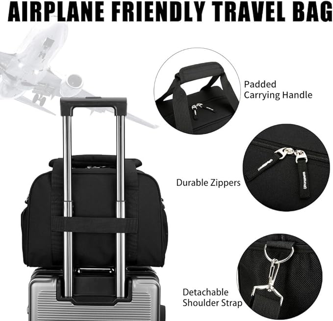 SeaRock 14 inch Small Gym Bag for Women & Men - Mini Duffle Bag Weekender & Overnight with Shoe