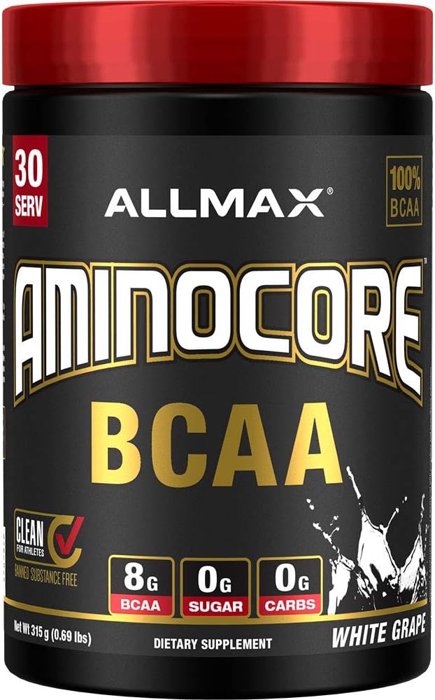 ALLMAX Nutrition AMINOCORE BCAA Powder, 8.18 Grams of Amino Acids, Intra and Post Workout Recovery