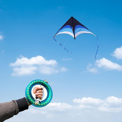 Mint's Colorful Life 60'' Delta Kite With 7.1in Reel Winder, Easy Flying & String Spool for Kids &