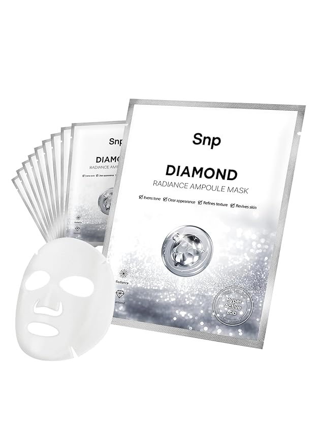 SNP 100% Diamond + 1000mg Hyaluronic Acid Sheet Mask | Tightening, Hydrating, and Nourishing with