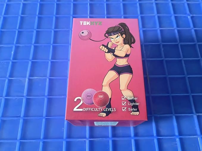 TEKXYZ Boxing Reflex Ball, 2 Difficulty Levels Boxing Ball with Headband, Perfect for Reaction