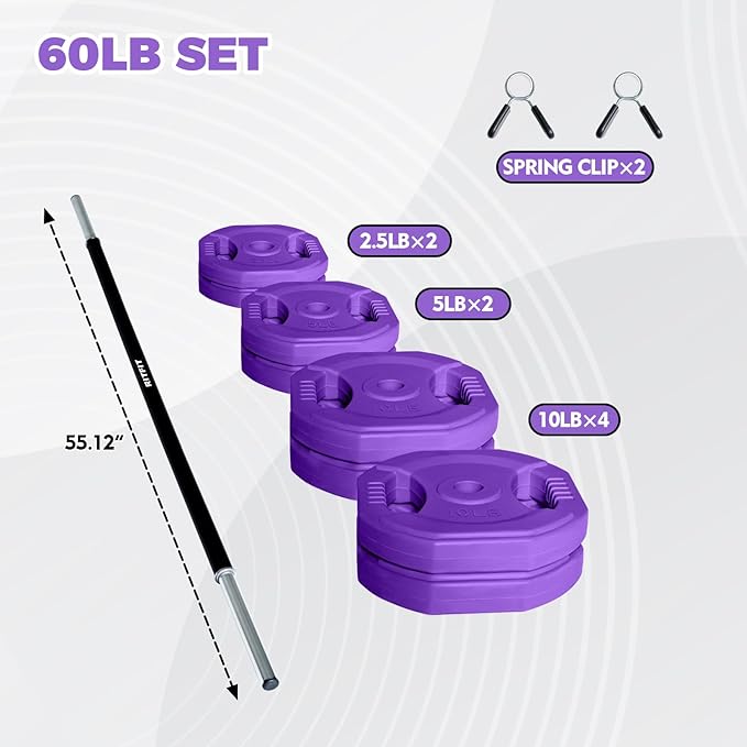 RitFit Adjustable Barbell Weight Set for Weightlifting and Strength Training in Home&Gym