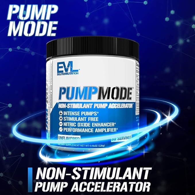 EVL PumpMode Nitric Oxide Supplement - Nitric Oxide Booster Pump Pre Workout Powder with Glycerol