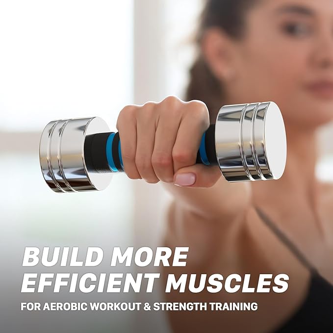 Northdeer Steel Dumbbells Ultracompact & Adjustable Chrome Dumbbell with Foam Handles 5lb 10lb 15lb