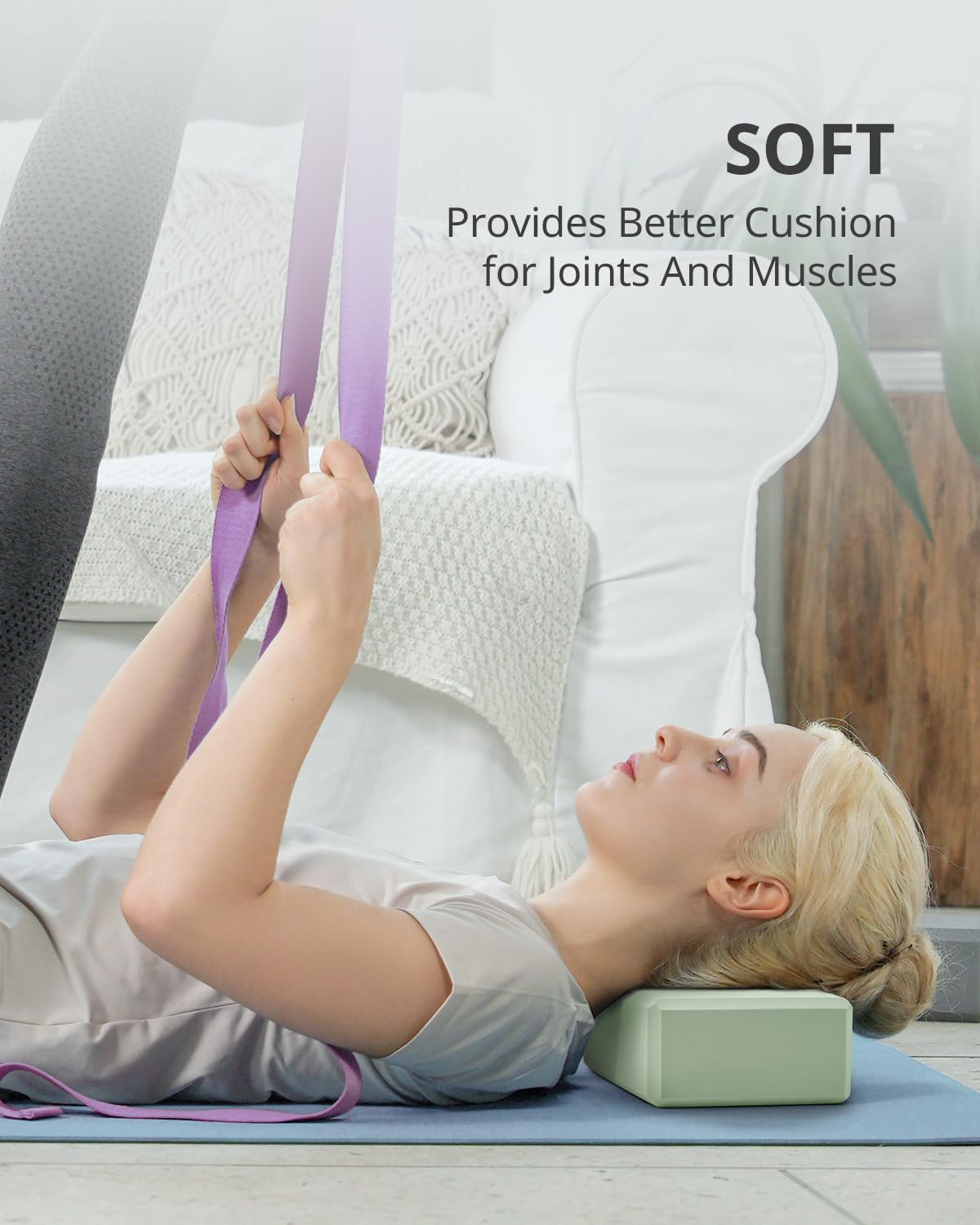 Trideer Yoga Block, Soft Non-Slip Surface Premium Foam Blocks, Supportive, Lightweight, Odorless