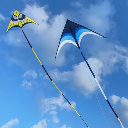 Delta Kite for Kids & Adults - Easy to Fly Large Single Line Beach Kite with 300ft String Handle