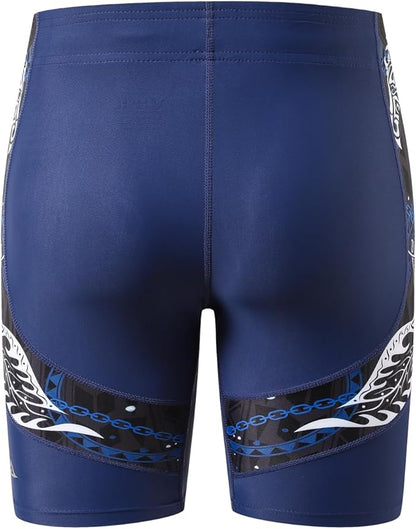 HUGE SPORTS Men's Rash Guard Swim Shorts Compression Swimming Jammer Cool Dry Active Swimsuit