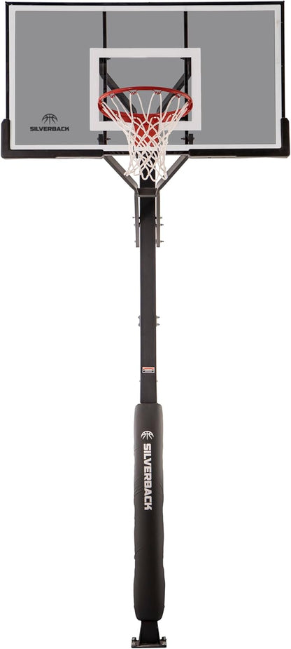 Silverback In-Ground Basketball Hoops, Adjustable Height Tempered Glass Backboard and Pro-Style Flex Rim. - Multiple Styles Available