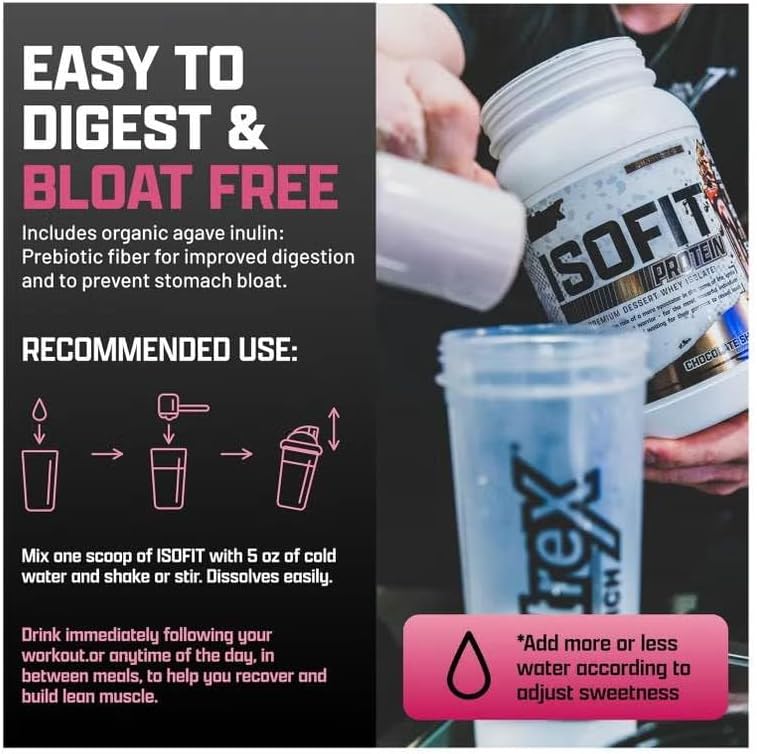Nutrex Research IsoFit Whey Protein Powder Instantized 100% Whey Protein Isolate (70 Servings