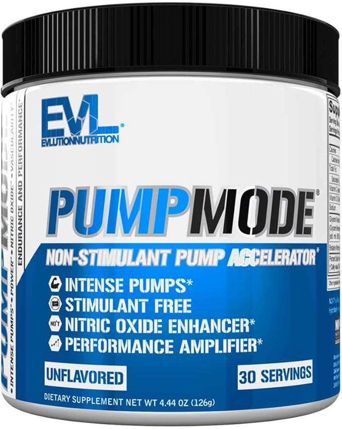 EVL PumpMode Nitric Oxide Supplement - Nitric Oxide Booster Pump Pre Workout Powder with Glycerol