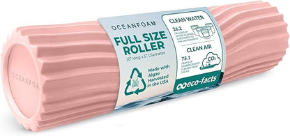 Oceanfoam Tidal Roller - Blush - Muscle Massage Foam Roller for Back Pain & Stretching - Firm and