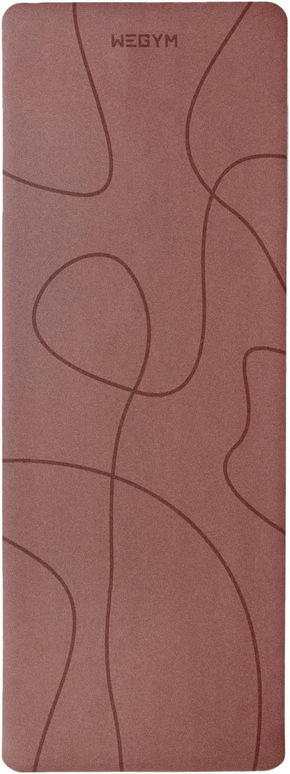 4mm Cushioned Exercise Mat for Yoga & Pilates - Anti Slip, Polyurethane with Suede Top & Carrying