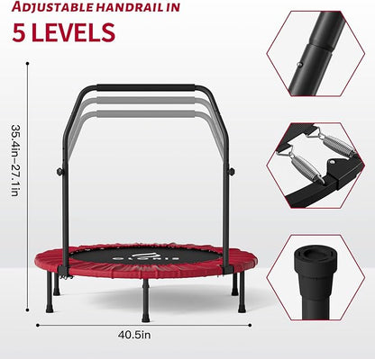 CLORIS 40in Folding Trampoline Mini Trampoline Rebounder Trampoline for Adults Fitness Trampoline