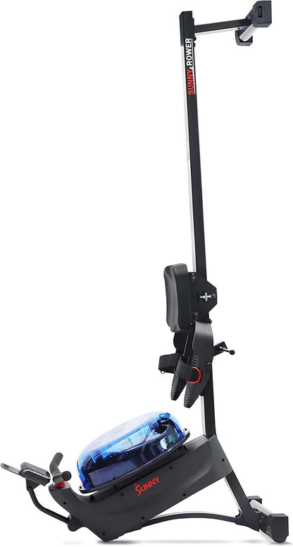 Sunny Health & Fitness Elite Water Rowing Machine with High Dynamic Resistance Vertical Tank