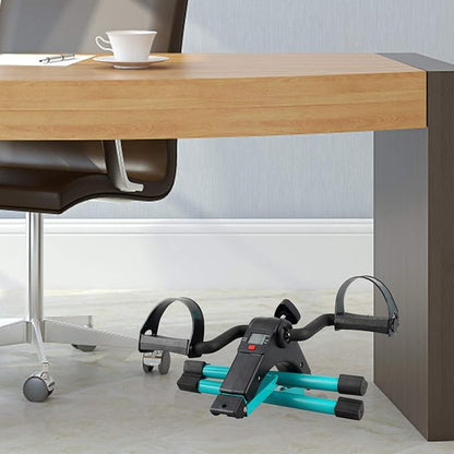 Folding Pedal Exerciser, Mini Under Desk Bike - Portable Foot Hand Cycle Peddler Machine Bicycle