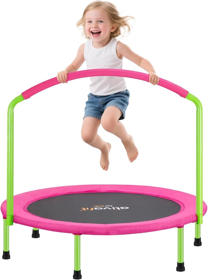 Ativafit 36inch Elastic Band Big Handle Toddler Trampoline for Kids Ages 2-6 Indoor Outdoor Mini