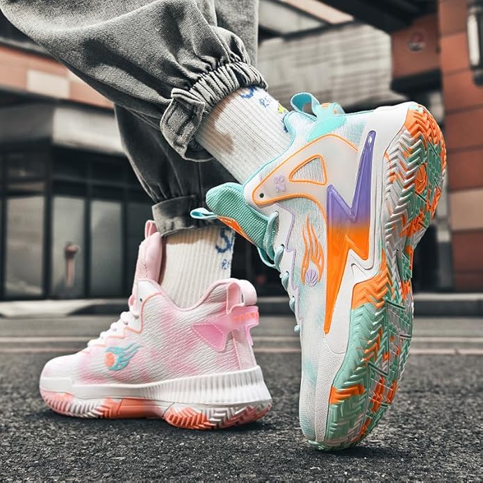 Basketball Shoes for Womens and Mens, Breathable Non Slip Outdoor Casual Unisex-Adult Fashion