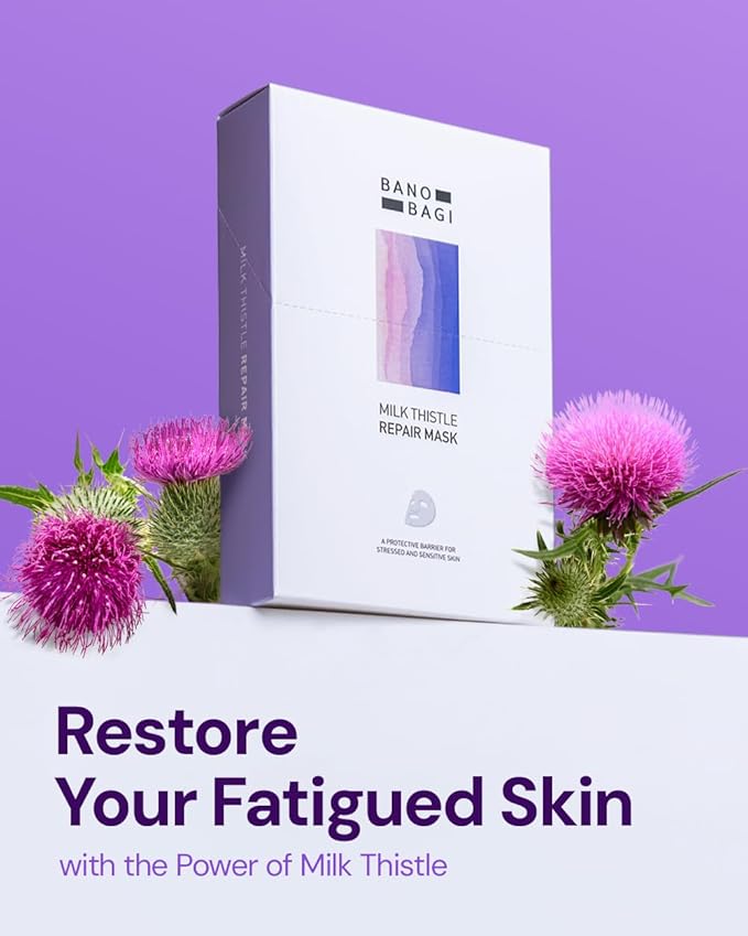 Milk Thistle Repair Face Mask ??Korean Skin Care with Centella, Hyaluronic Acid & Adenosine |