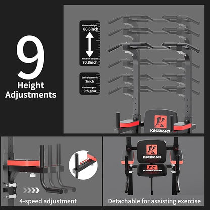 K KiNGKANG Power Tower Dip Station, Multi-Function Assistive Trainer Pull Up for Home Gym Muscle